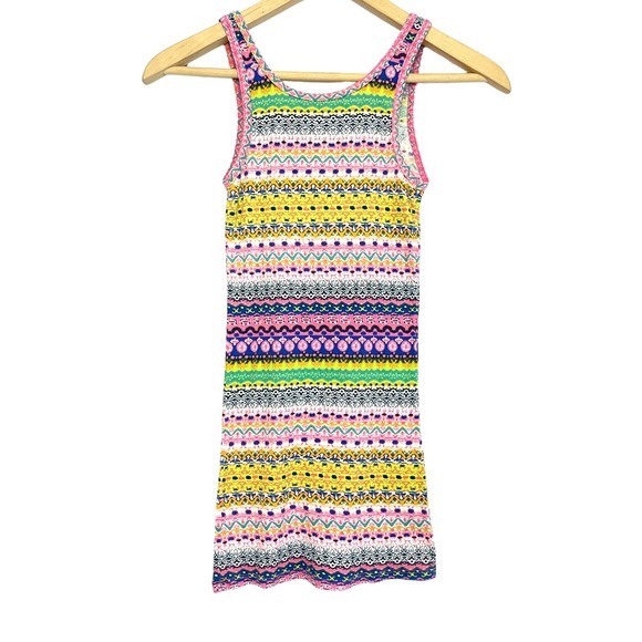 Mossimo Vintage‎ Y2K Retro Tank Top Womens Size M Rainbow Stripe Long Stretch - Picture 5 of 8